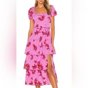 Likely Pink Floral Tiered Dress